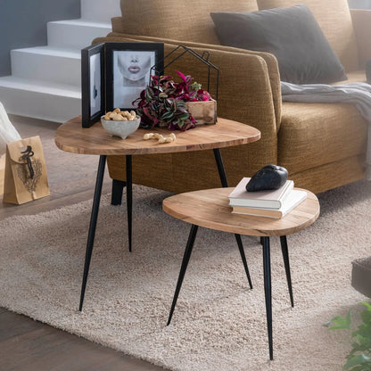 dali solid wood and metal nest of tables