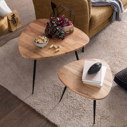 dali solid wood and metal nest of tables