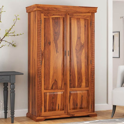 dravida solid wood wardrobe in natural finish