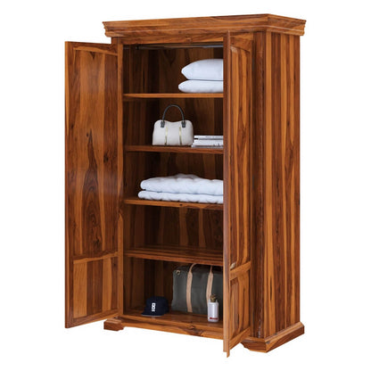 dravida solid wood wardrobe in natural finish