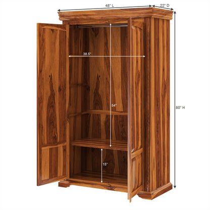 dravida solid wood wardrobe in natural finish