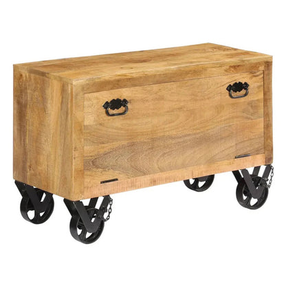 aam solid wood shoe rack trolley in natural finish