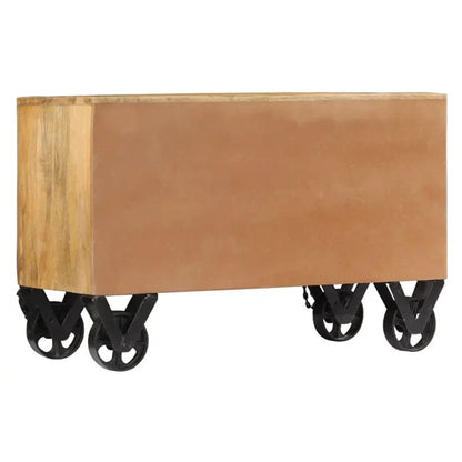 aam solid wood shoe rack trolley in natural finish