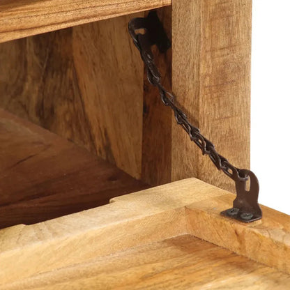 aam solid wood shoe rack trolley in natural finish