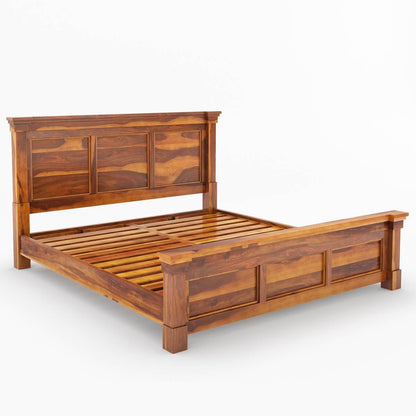 Damakas solid wood bed in natural finish