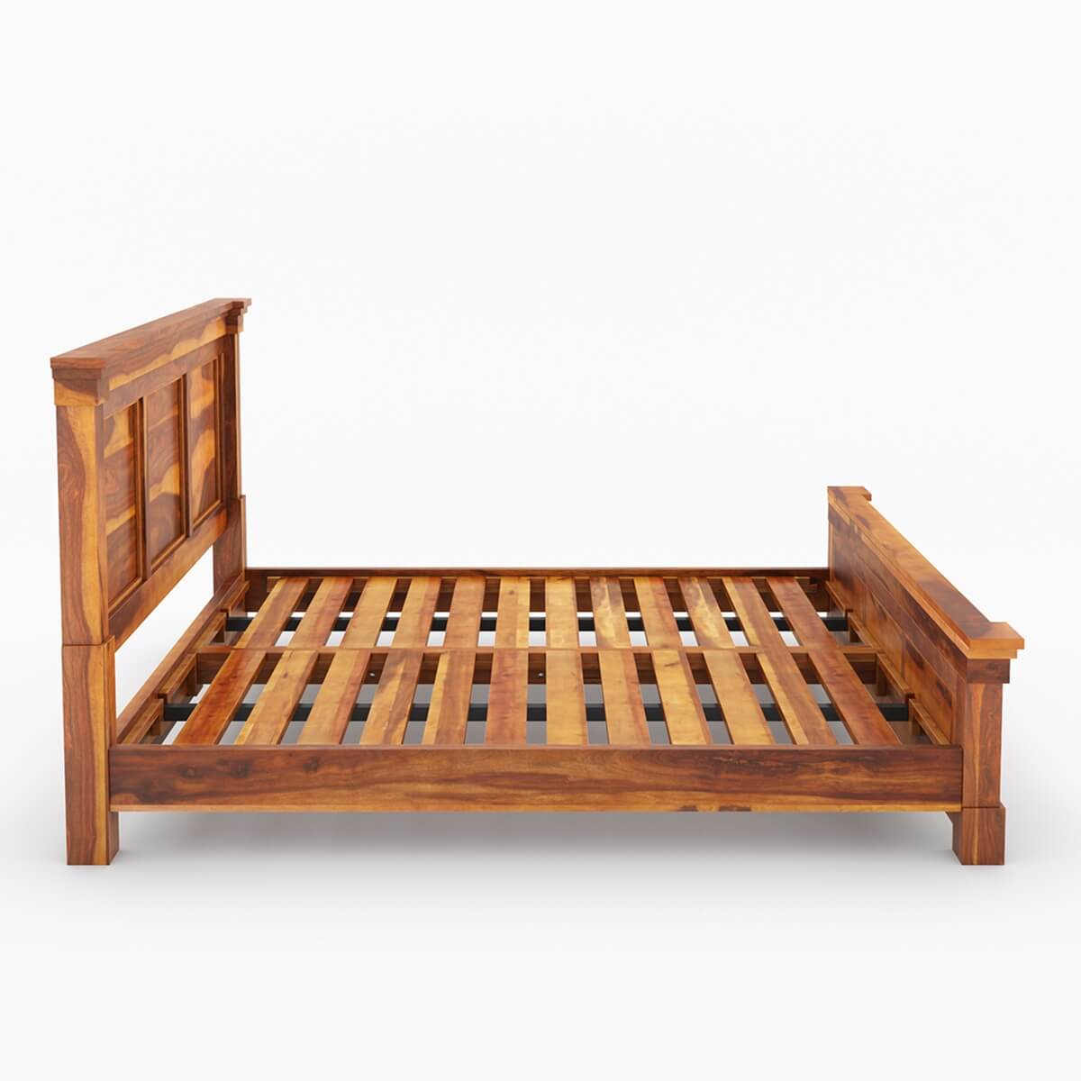 Damakas solid wood bed in natural finish