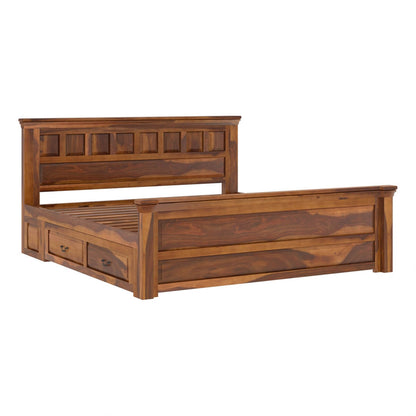 flora solid wood bed with storage