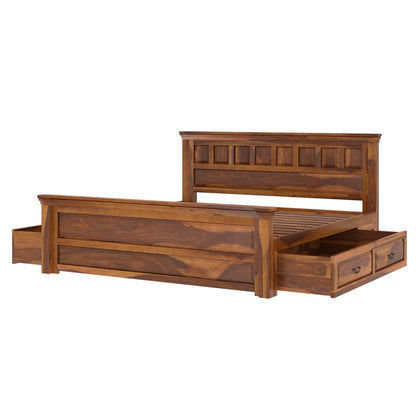 flora solid wood bed with storage