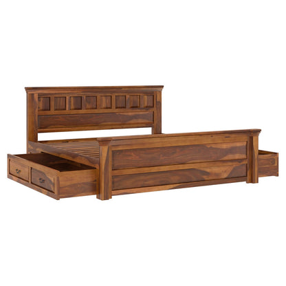 flora solid wood bed with storage