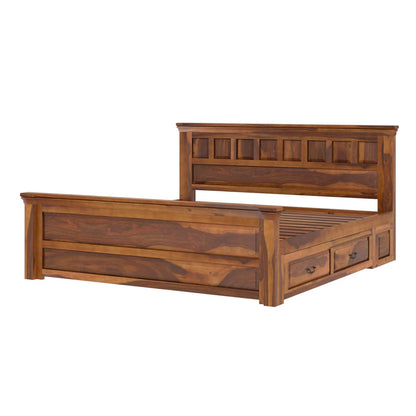 flora solid wood bed with storage