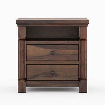 Bangalore solid wood bedside table in walnut finish