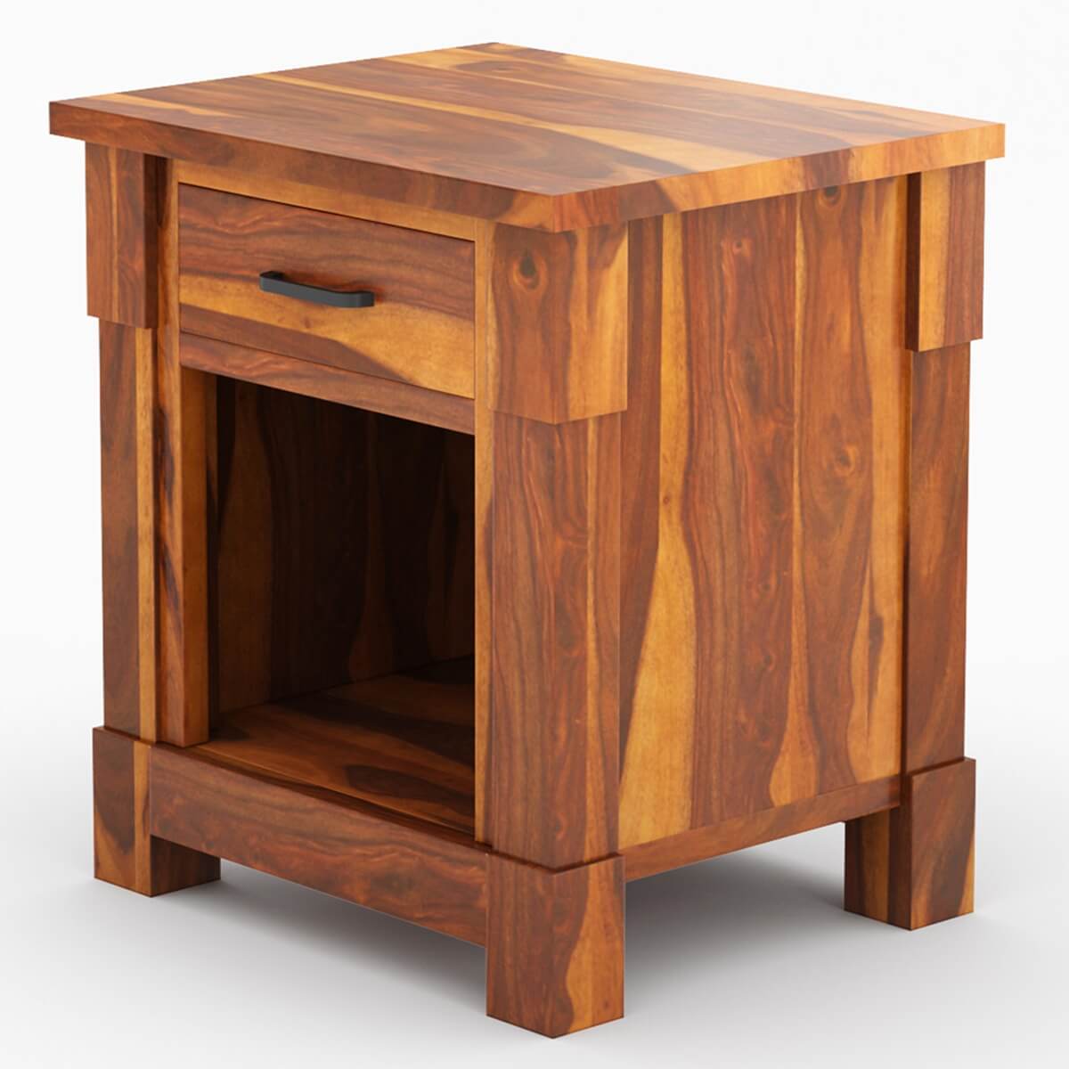 damakas solid wood bedside table in natural finish