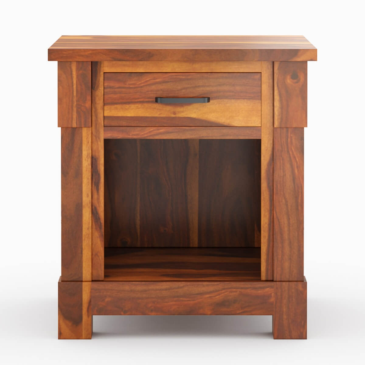 damakas solid wood bedside table in natural finish