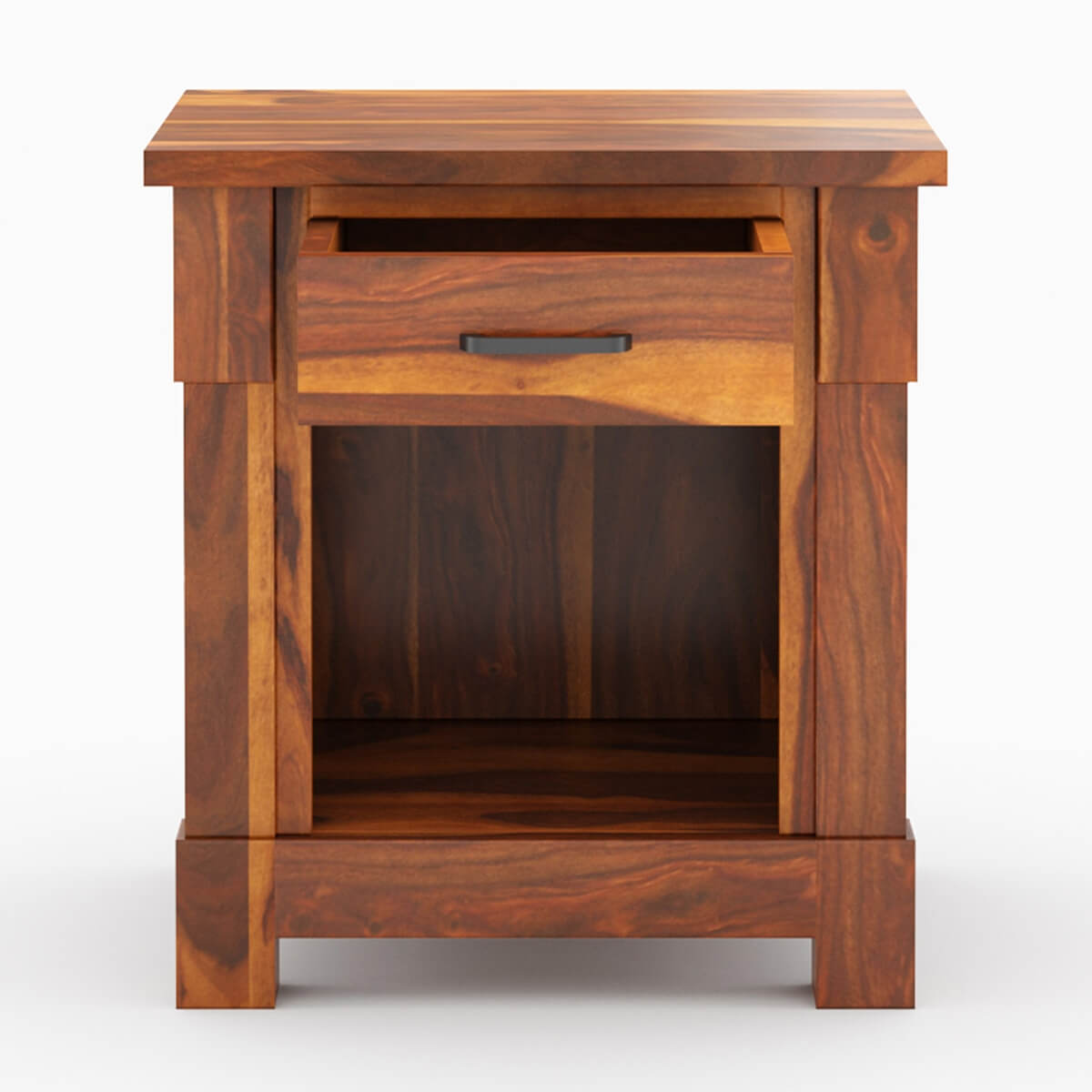 damakas solid wood bedside table in natural finish