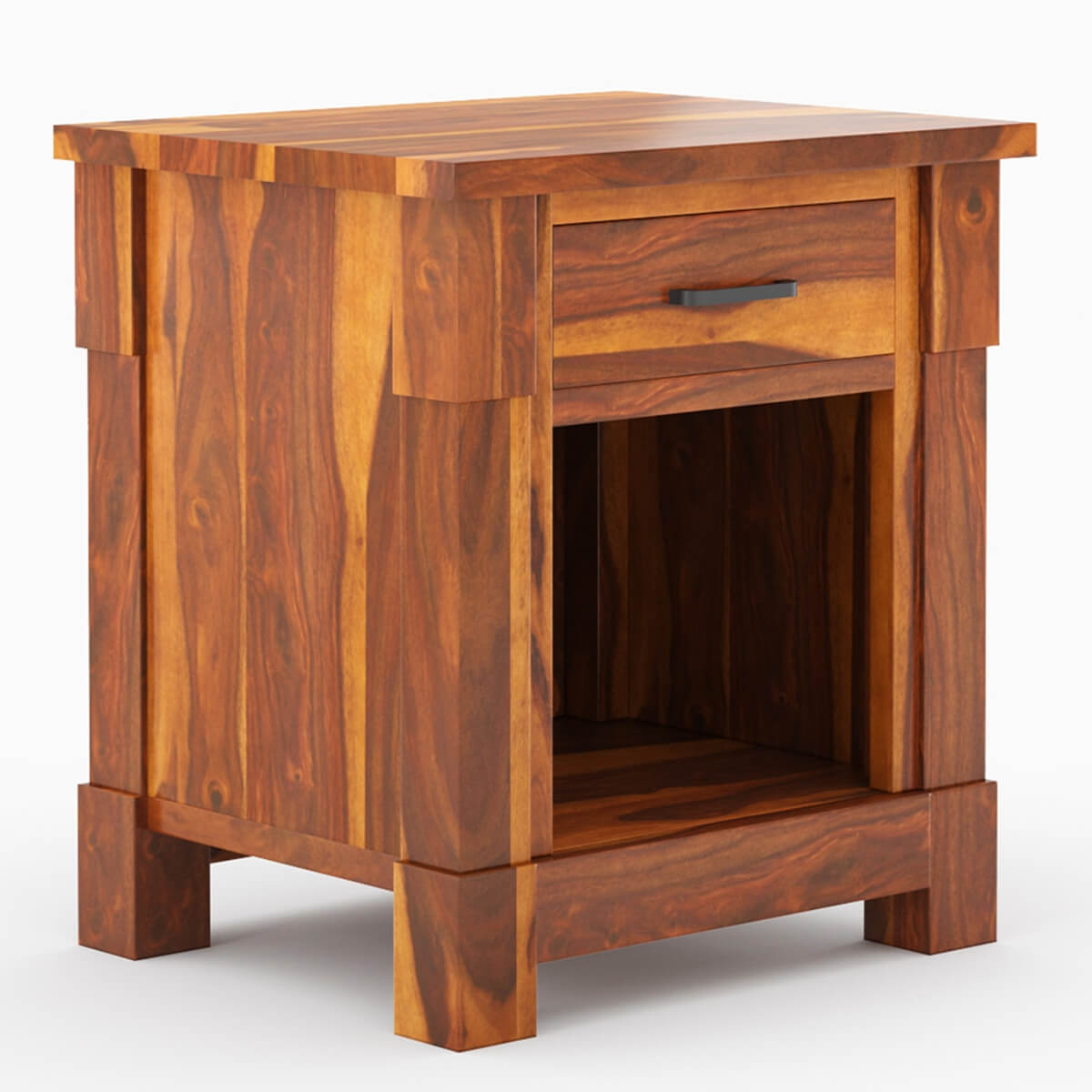 damakas solid wood bedside table in natural finish