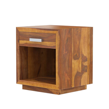 florentina solid wood bedside table in natural finish