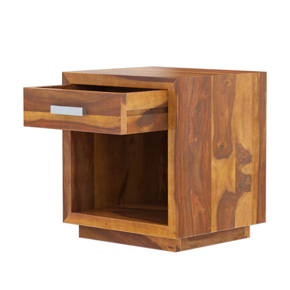 florentina solid wood bedside table in natural finish