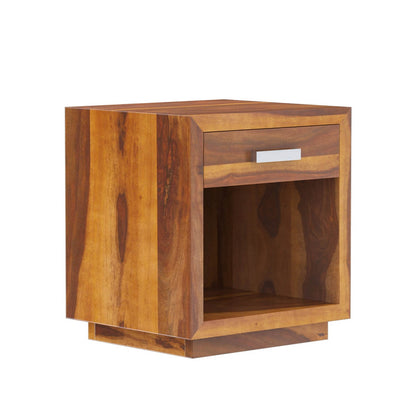 florentina solid wood bedside table in natural finish