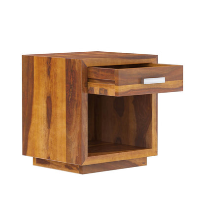 florentina solid wood bedside table in natural finish