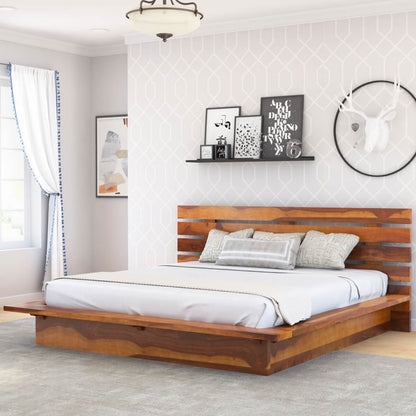 florentina solid wood platform bed in natural finish