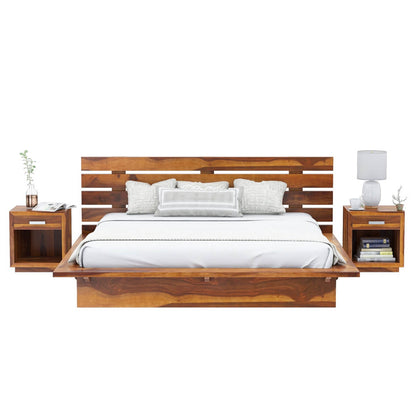 florentina solid wood platform bed in natural finish
