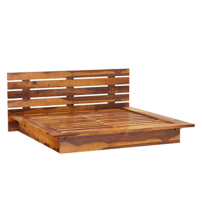 florentina solid wood platform bed in natural finish