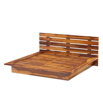 florentina solid wood platform bed in natural finish