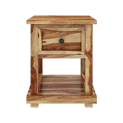 livia solid wood bedside table in lacquered finish