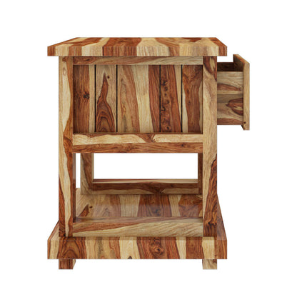 livia solid wood bedside table in lacquered finish