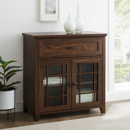 avian solid wood cabinet in walnut finish