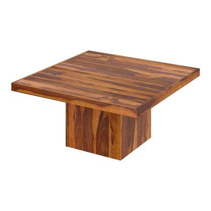 Square Solid Wood Dining Table Set With 8 Chairs In Natural Finish