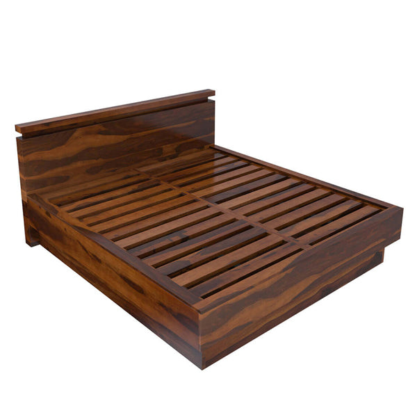 Roney solid wood bed in natural finish