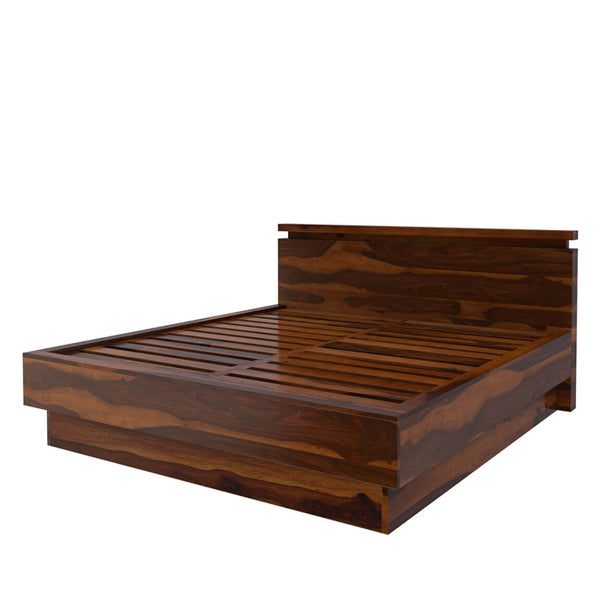 Roney solid wood bed in natural finish