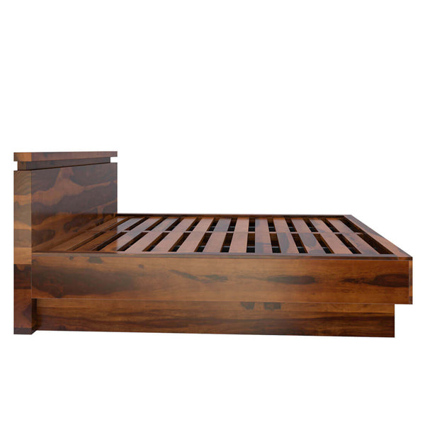 Roney solid wood bed in natural finish