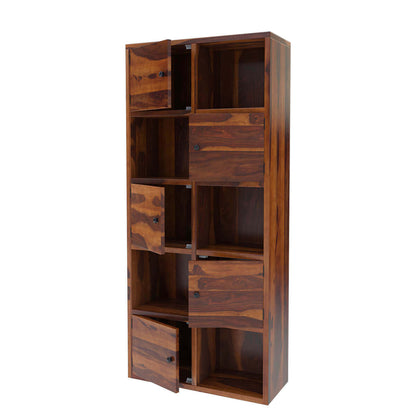 saraswati solid wood bookcase in natural finish