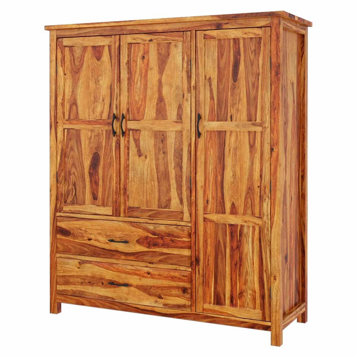 olton solid wood wardrobe in natural finish