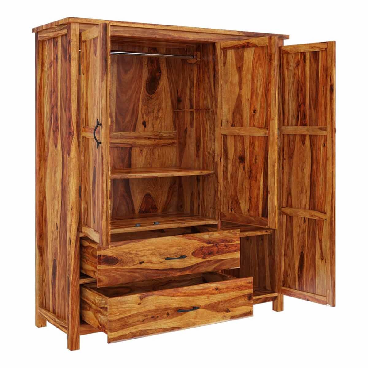 olton solid wood wardrobe in natural finish
