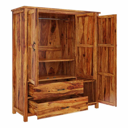 olton solid wood wardrobe in natural finish