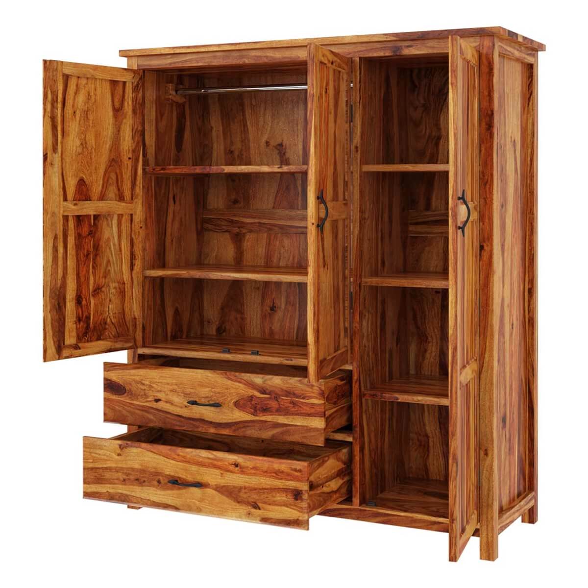 olton solid wood wardrobe in natural finish