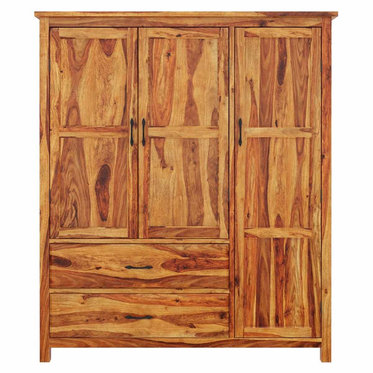 olton solid wood wardrobe in natural finish