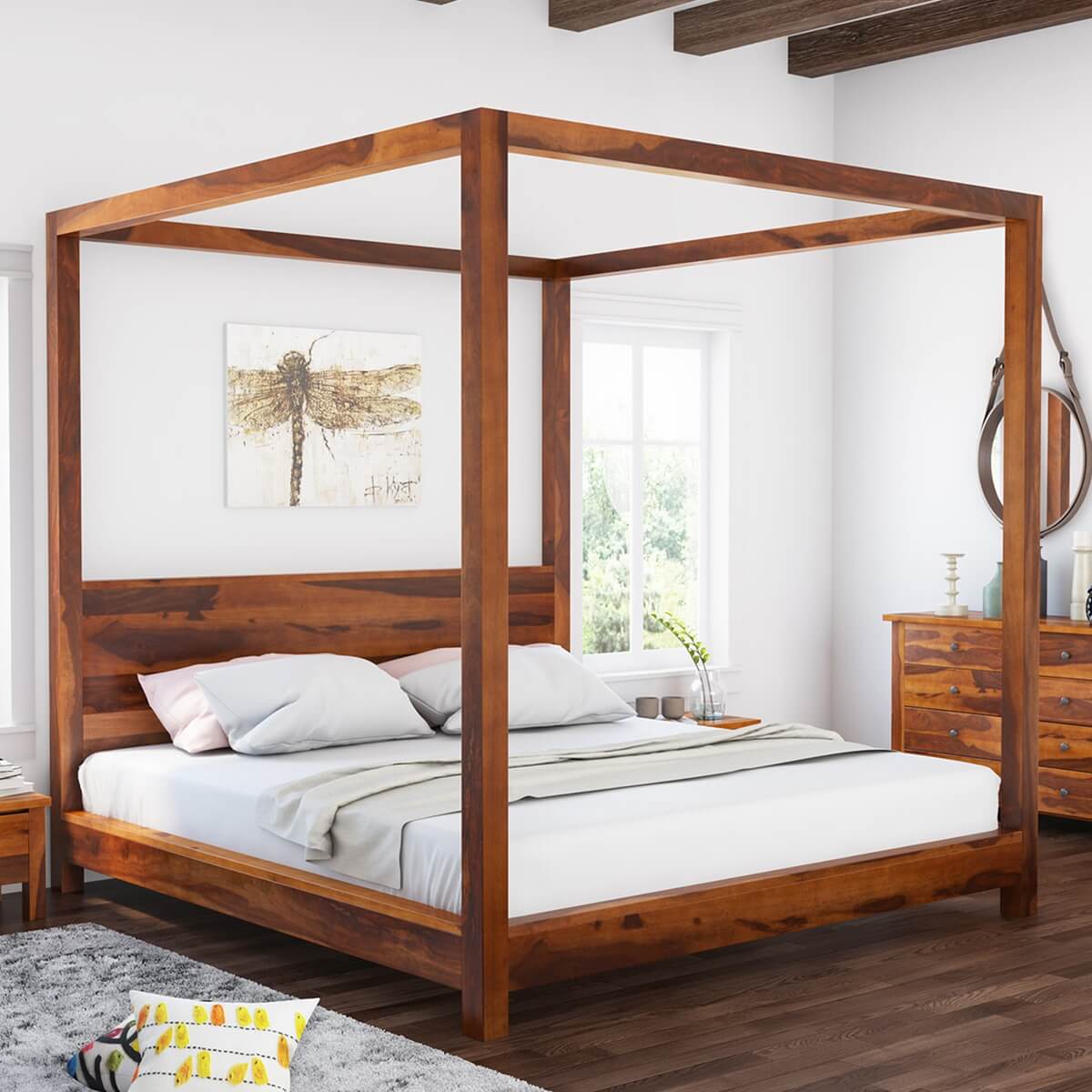 classic solid wood poster bed
