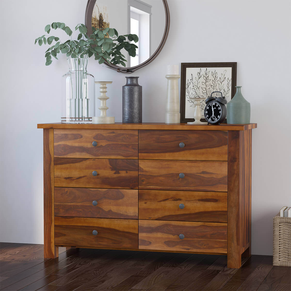 solid wood dresser in natural finish