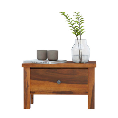 classic solid wood bedside table in natural finish
