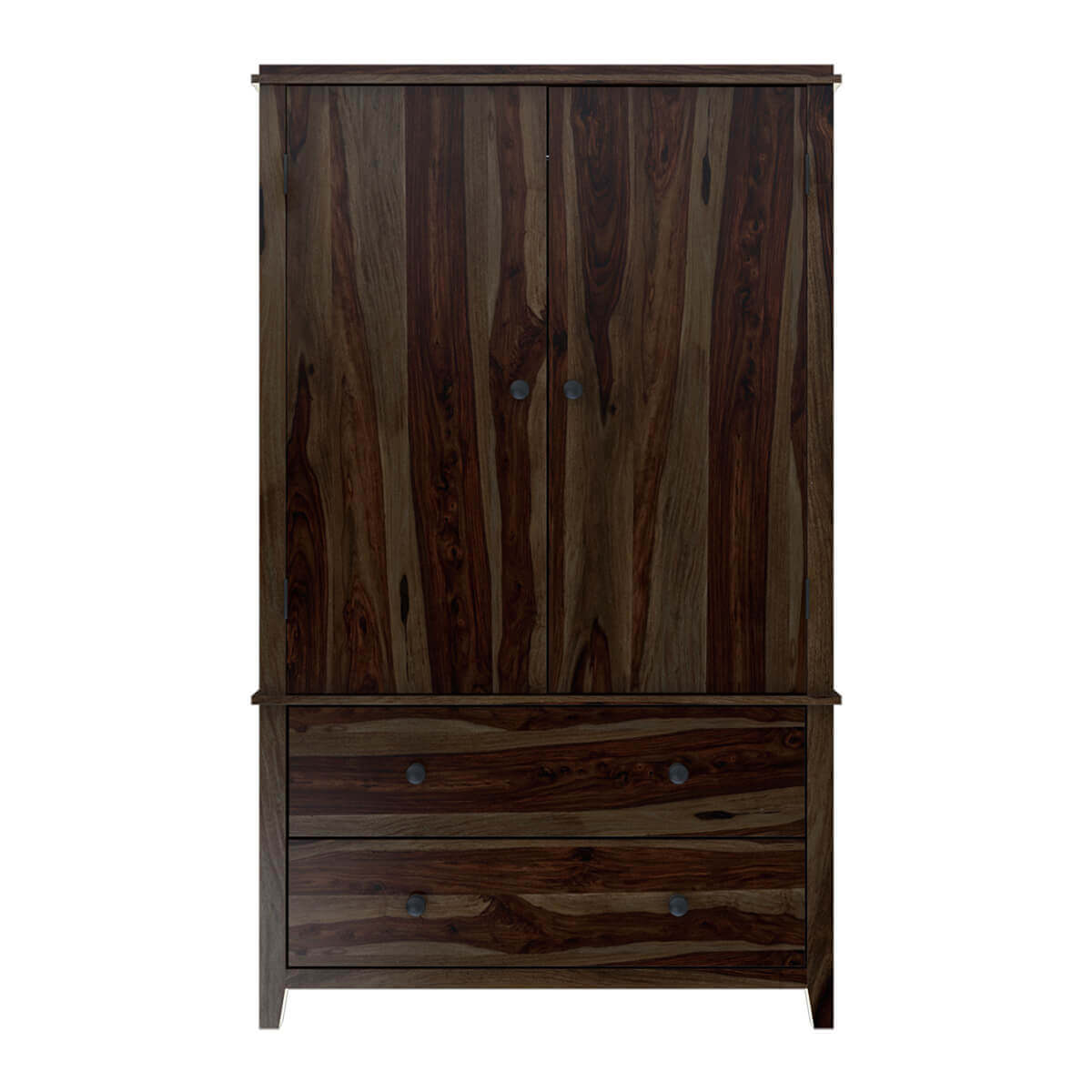 romeo solid wood wardrobe in walnut finish