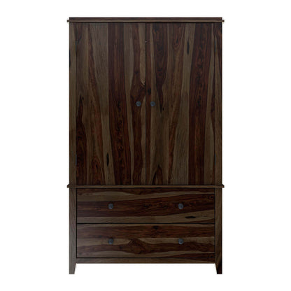 romeo solid wood wardrobe in walnut finish