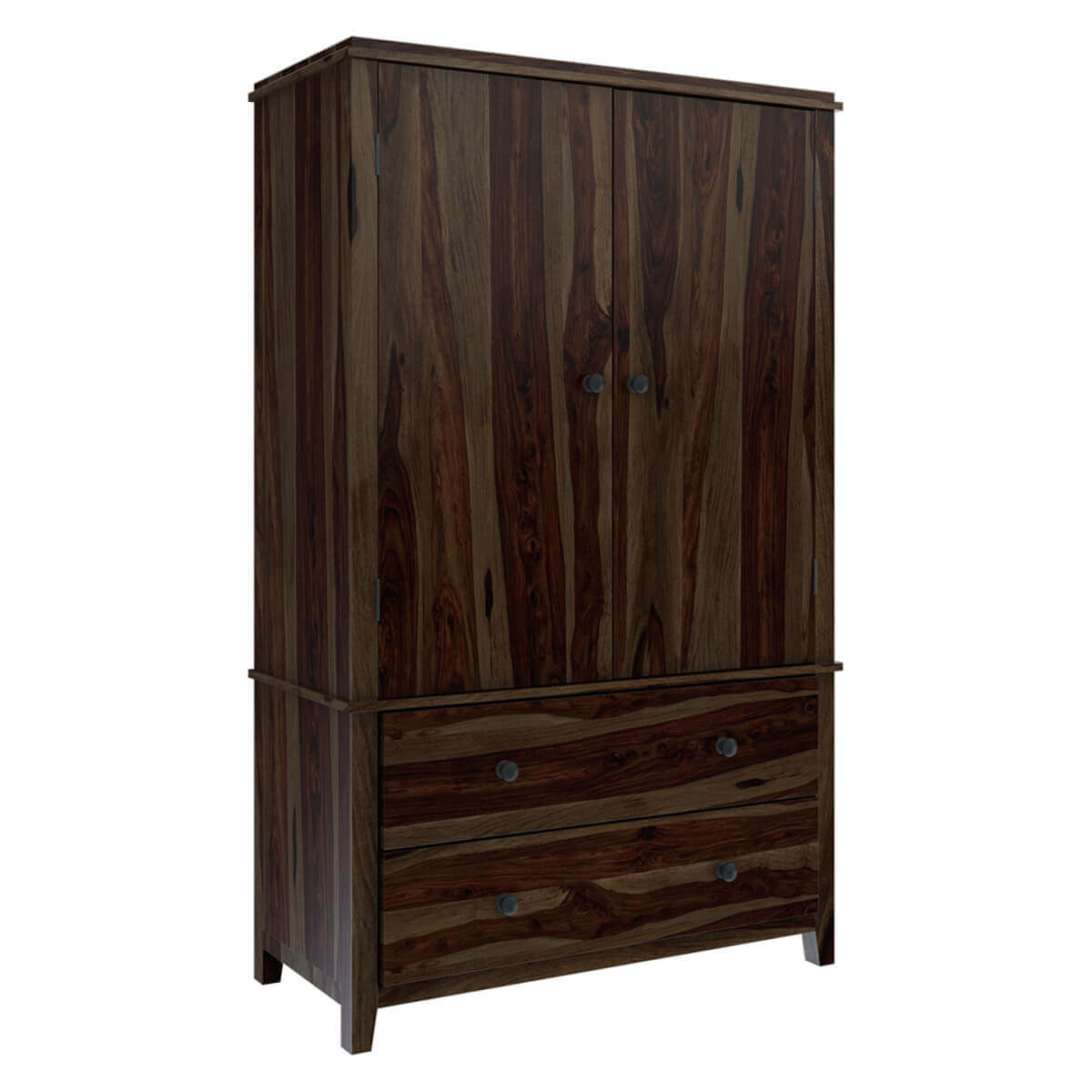 romeo solid wood wardrobe in walnut finish