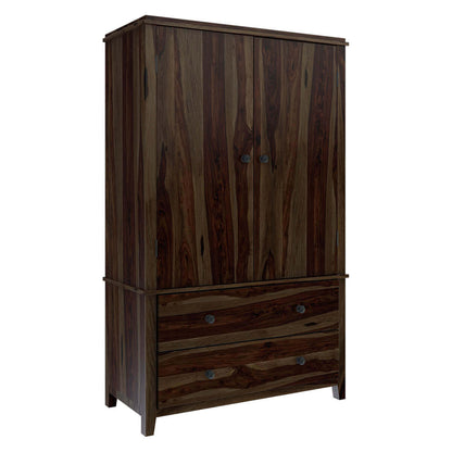 romeo solid wood wardrobe in walnut finish