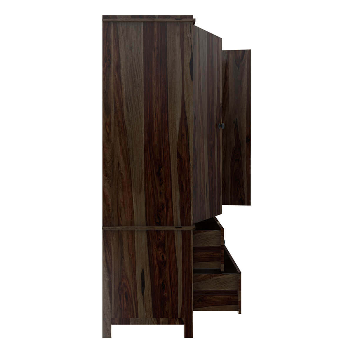 romeo solid wood wardrobe in walnut finish