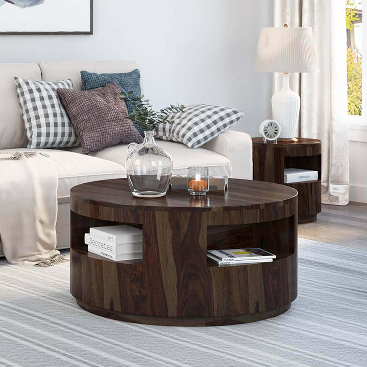 kono solid wood coffee table in espresso finish