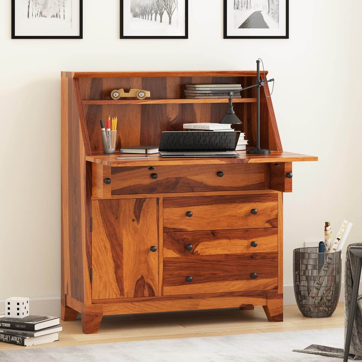 secretary solid wood office table